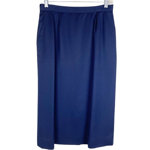 Pendleton Dresses & Skirts - Vintage 90s Pendleton Wool Skirt Dark Academia Navy Blue Size 8